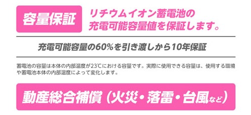 リチウムイオン蓄電池の充電可能容量値を保証します